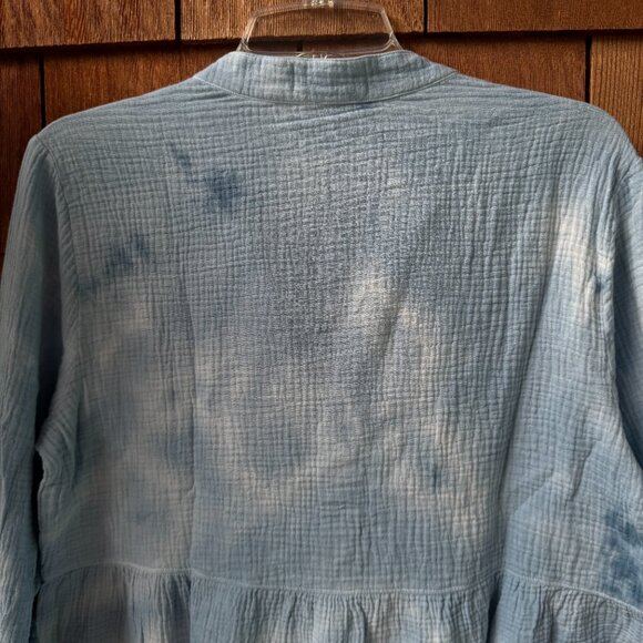 NWOT Anthropologie Cloth & Stone Blue Tie Dye Button Front Dress - Women's Large - Picture 10 of 12